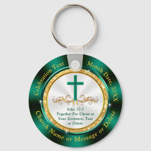 Custom Order for Pastor Leo, Green Church Keychain