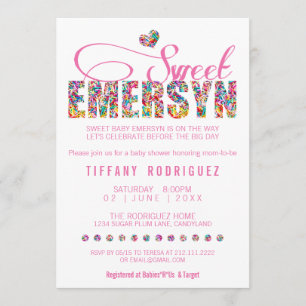 CUSTOM ORDER Sweet Emersyn Baby Shower Invitation