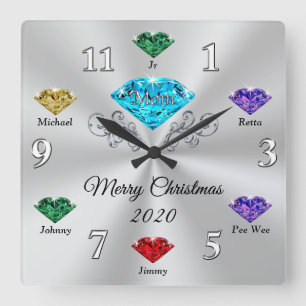 Custom Order Your Birthstone Christmas Clock