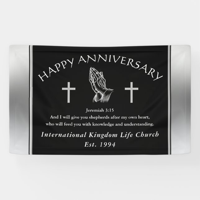 Custom Order Your Church Anniversary Banner (Horizontal)