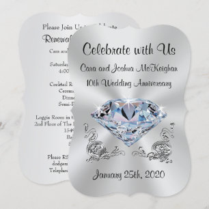 Custom Ordered 10th Wedding Anniversary Invitation
