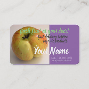 Custom Organic Fresh Fruit Delivery Business Cards