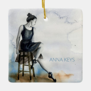 Custom Ornament Watercolor Dancer Ballet