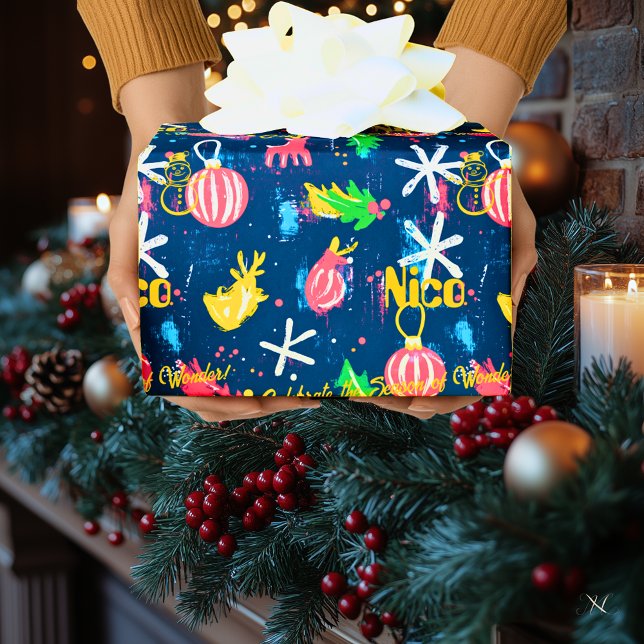 Custom Ornaments and Reindeer Christmas Wrapping Paper (Creator Uploaded)