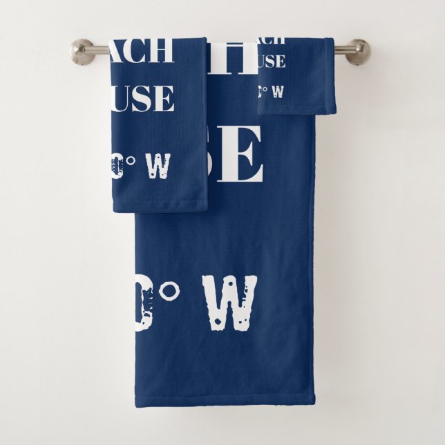 Custom Our Beach House Coordinates Bath Towel Set (Insitu)