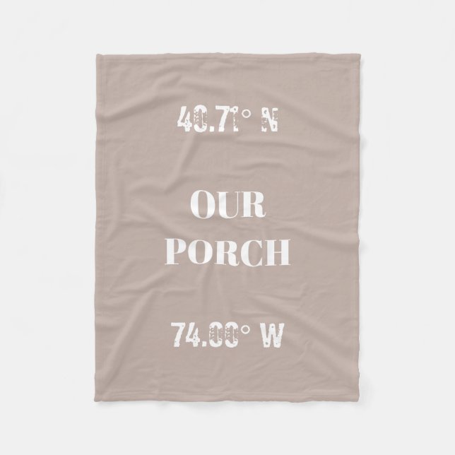 Custom Our Porch Coordinates Fleece Blanket (Front)
