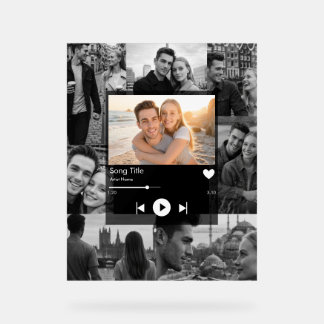 Custom Our Song Music Memory Couple Photo Collage Acrylic Sign