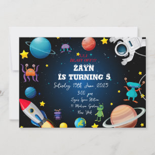 Custom Out of Space  Birthday Flat Card