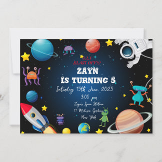 Custom Out of Space  Birthday Flat Card