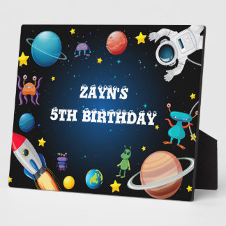 Custom Out of Space Tabletop Plaque with Easel