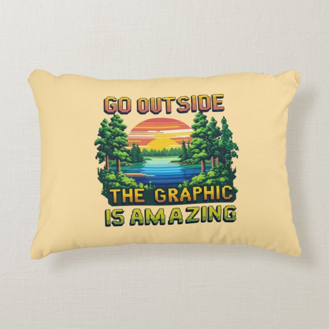 Custom Outdoor Nature Scene Pixel Art Graphic  Decorative Cushion (Front)