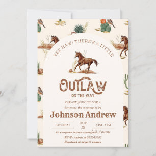 Custom Outlaw Cowboy Baby Shower Invitation