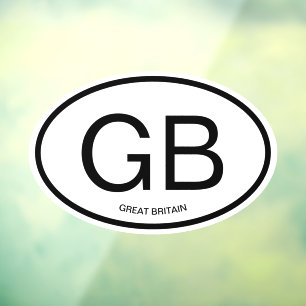 Custom oval country code abbreviation static car window cling
