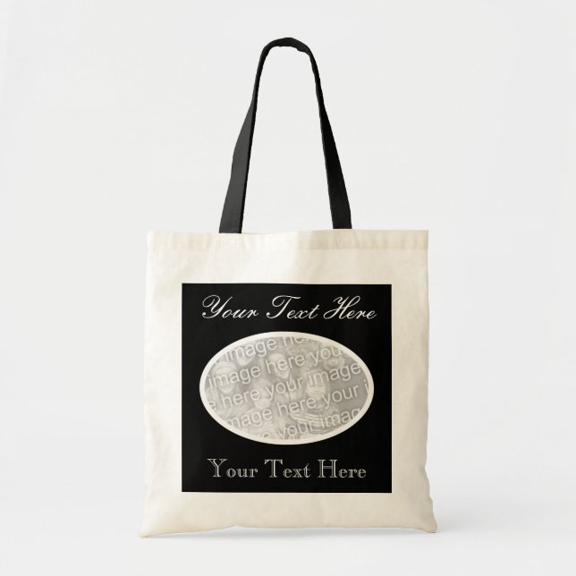 Custom oval photo tote bag | Add your image here (Front)