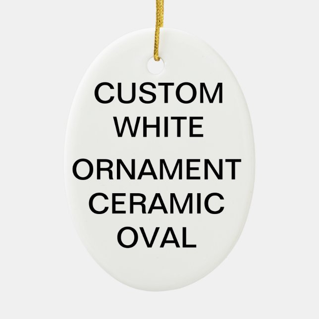 Custom Oval Porcelain Christmas Tree Ornament (Front)