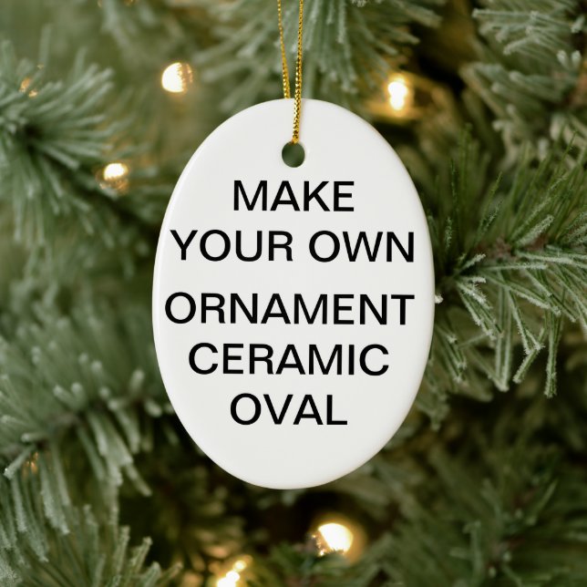 Custom Oval Porcelain Christmas Tree Ornament (Tree)