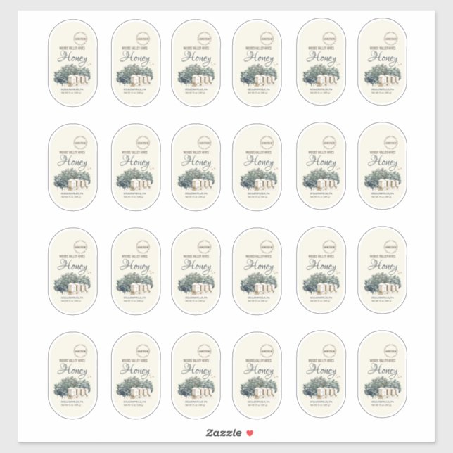 Custom Oval Sticker 12oz Honey Cylinder Honeydew (Sheet)