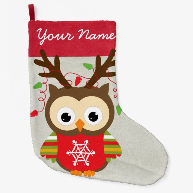 Custom Owl Christmas Stocking (Front)