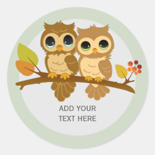 Custom Owl Classic Round Sticker