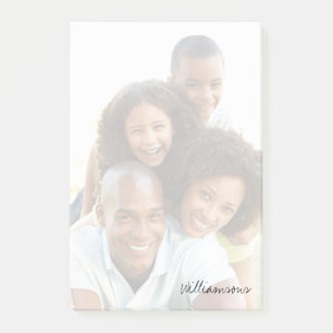 Custom Own Photo Modern Trendy Script Typography Post-it Notes