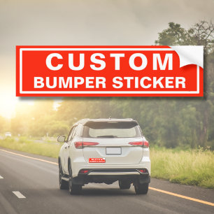 Custom Own Text Bright Red Simple Bumper Sticker