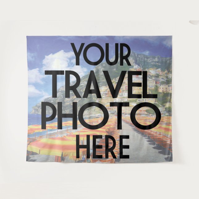 Custom Own Travel Photo Vacation Full Bleed Tapestry (Front (Horizontal))