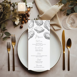 Custom Oyster Party Wedding Menu