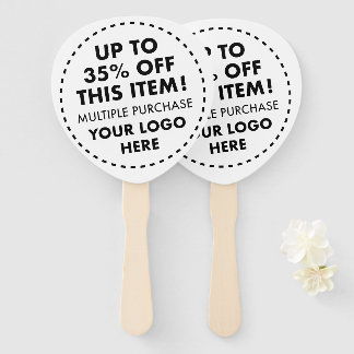Custom Paddle Hand Fans 35% OFF Bulk Buy Discount