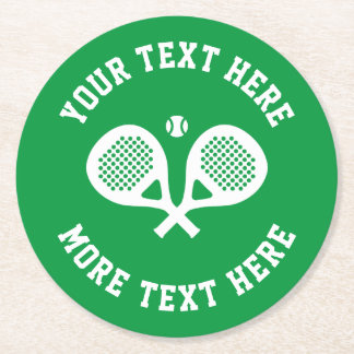 Custom padel club bar coasters with racket logo