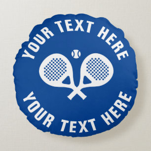 Custom padel tennis throw pillows (round)