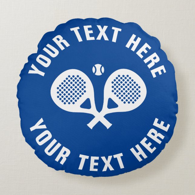 Custom padel tennis throw pillows (round) (Front)