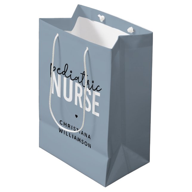 Custom Paediatrics Nurse Peds Nurse Appreciation Medium Gift Bag (Front Angled)