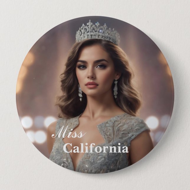 Custom Pageant Button Pin (Front)