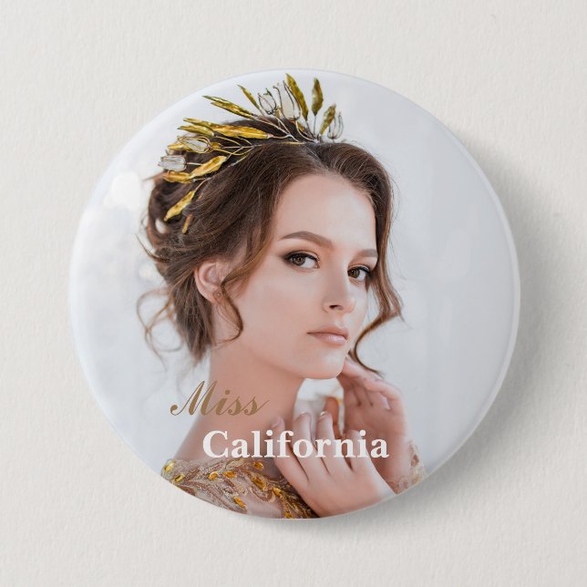 Custom Pageant Button Pin (Front)