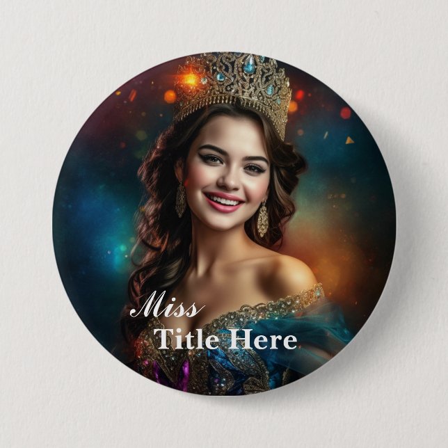 Custom Pageant Button Pin (Front)