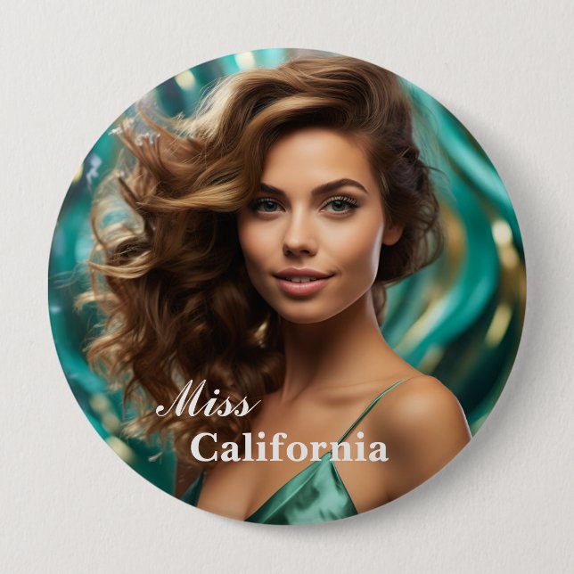 Custom Pageant Button Pin (Front)