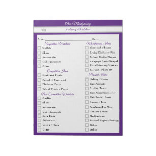 Custom Pageant Packing Checklist for Pageants Notepad