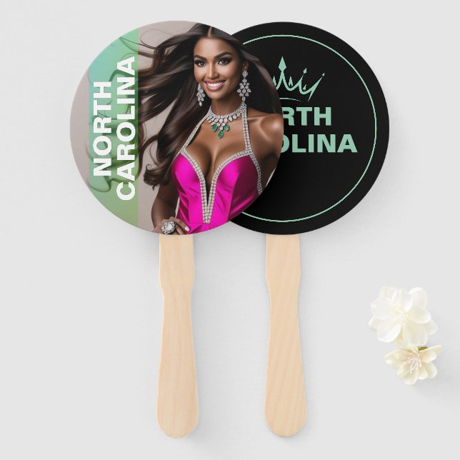 Custom Pageant Paddle Fans - Crown Design (Front and Back)