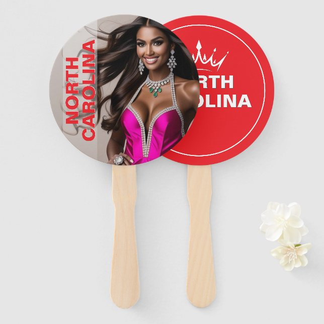 Custom Pageant Paddle Fans - Crown Design (Front and Back)