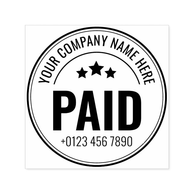 Custom Paid Business Self Inking Rubber Stamp (Design)
