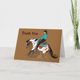 Custom Paint Reining Horse Card