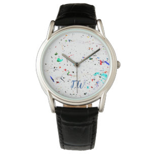 Custom Paint Splashes Spotty Initialled Watch