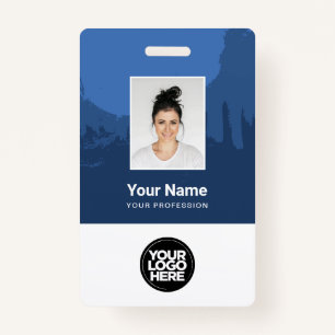 Custom Painted Employee Photo, Qr Code, Logo, Name ID Badge