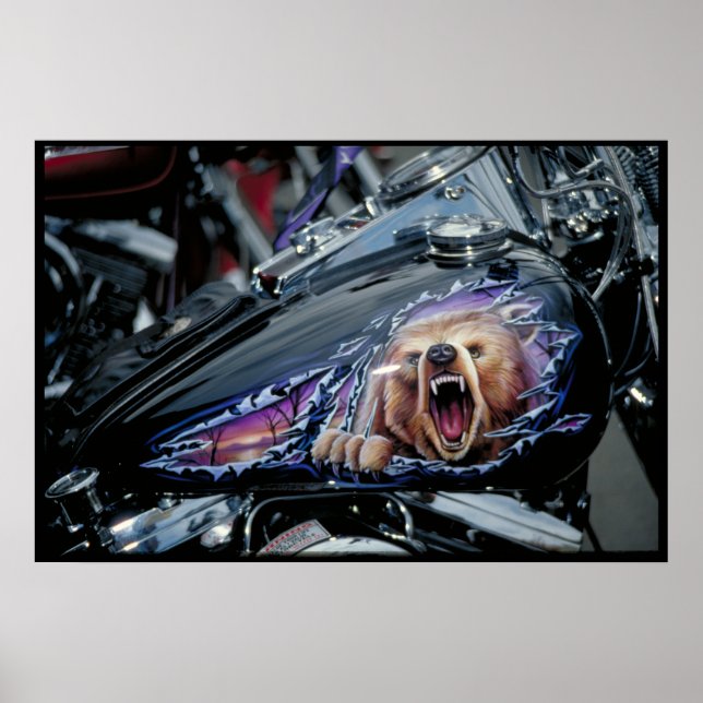 Custom painted fuel tank South Dakota Poster (Front)