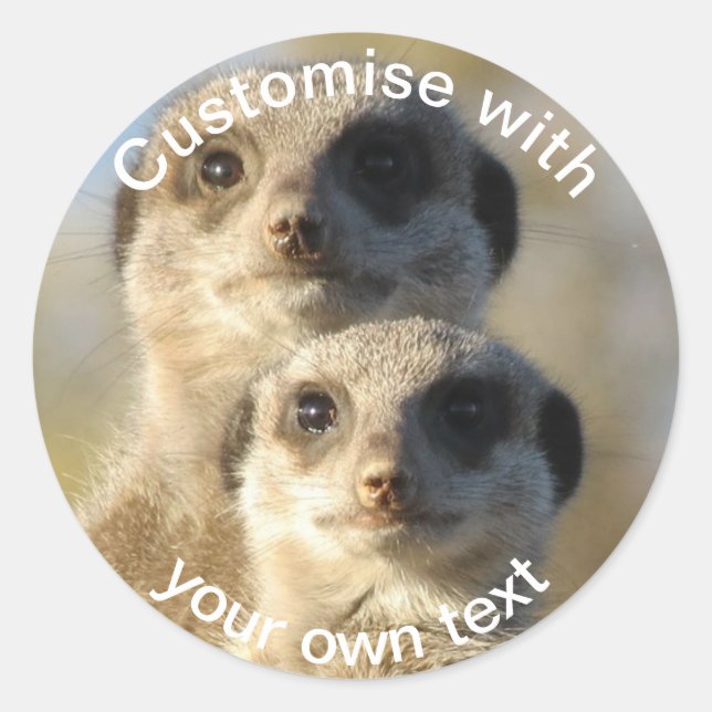 Custom Pair of Meerkats Classic Round Sticker (Front)