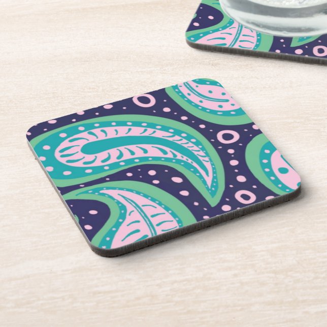 Custom Paisley Hard plastic coaster (Left Side)