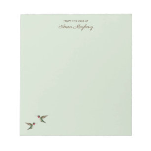 Custom Pale Green Hummingbird  Notepad