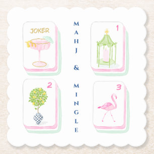 Custom Palm Beach Mahjong Paper Coaster