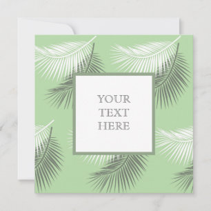 Custom Palm Leaf Greeting Card – Modern Sage Green