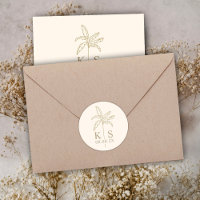 Custom Palm Tree Monogram Save the Date Logo